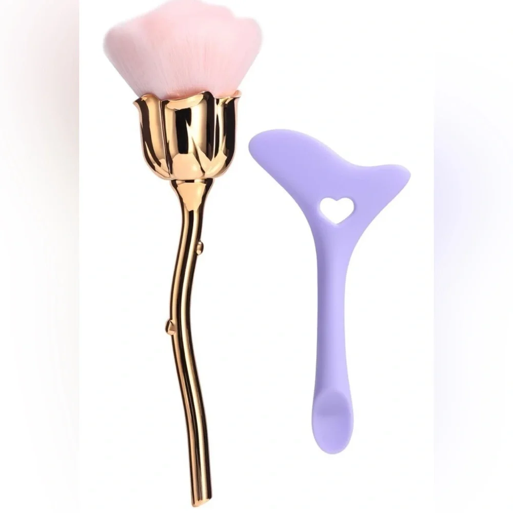 Beautiful Rose Shape Powder Foundation Brush with Eye Makeup Tool